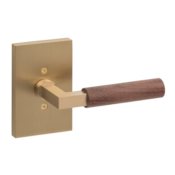 Sure-Loc Hardware Sure-Loc Hardware Levanto Dummy Rosette, Satin Brass, Walnut Grip LV100 SB GRIP-WN - main
